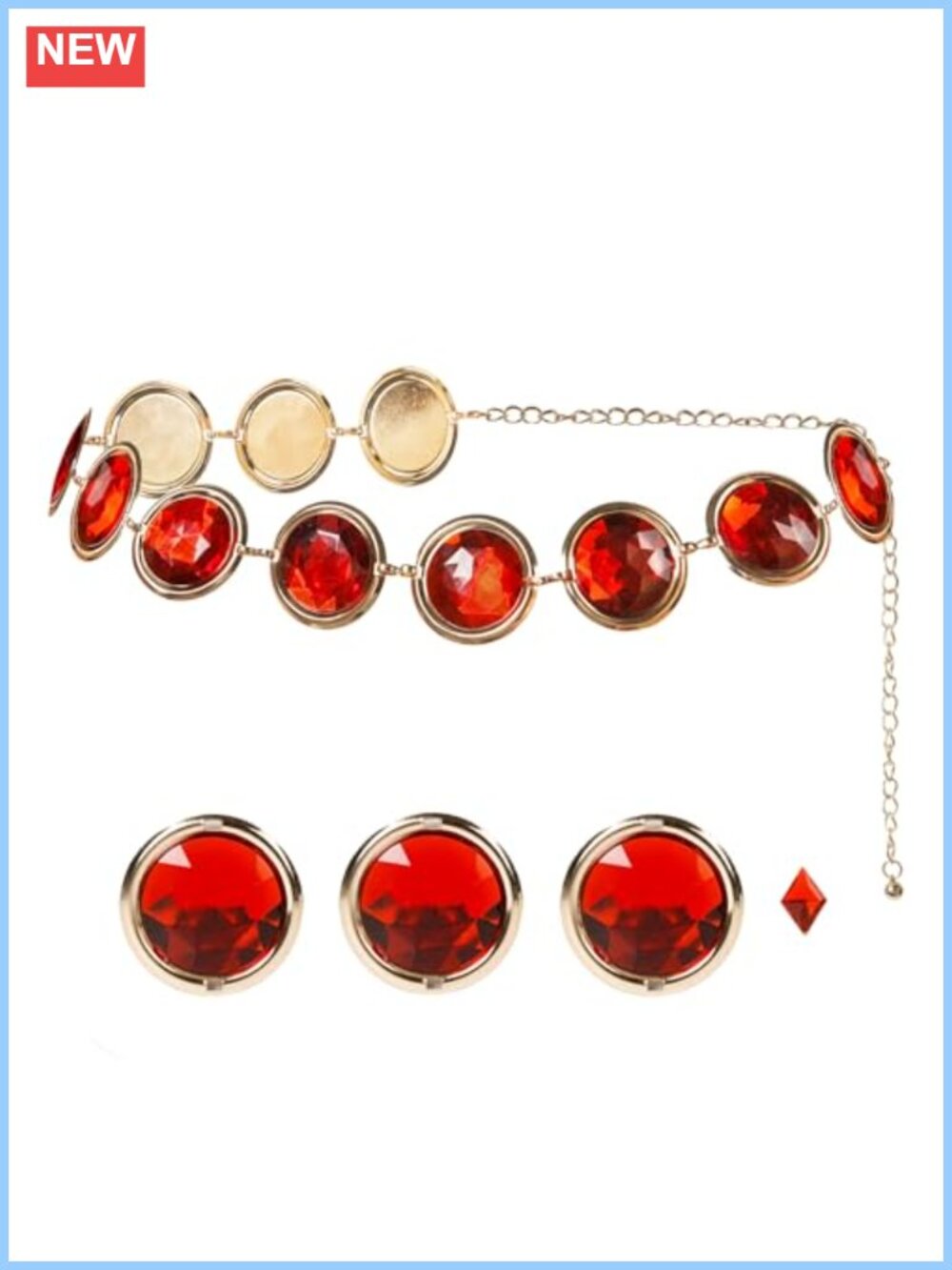 Rhinestone Waist Belt Chain Cosplay Anime Halloween Costume Accessory